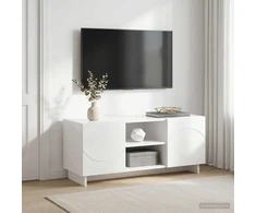 TV staliukas Televizoriaus stovas 90 x 34.5 x 40 cm Itin blizgi balta