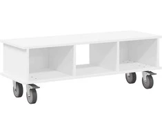 TV staliukas Televizoriaus stovas 100 x 35 x 35 cm Balta Apdirbta mediena
