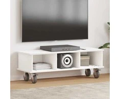 TV staliukas Televizoriaus stovas Balta 100 x 35 x 35 cm Apdirbta mediena