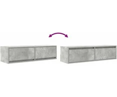 TV staliukas Televizoriaus spintelė 100 x 31 x 25,5 cm Betono pilka