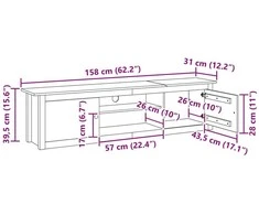 TV staliukas Televizoriaus stovas HILL 158 x 40 x 39.5 cm Medus ruda