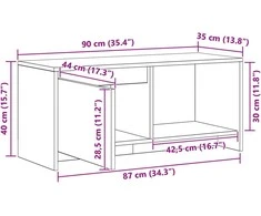 TV staliukas TV spintelių komplektas 90 x 35 x 40 cm Juodas ąžuolas
