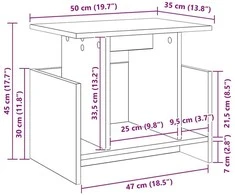 TV staliukas Televizoriaus stovas 50 x 35 x 45 cm Pilkas Sonoma