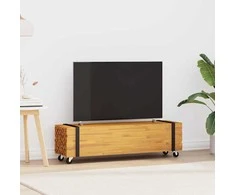 TV staliukas Televizoriaus stovas Ruda 110 x 30 x 30 cm Kieto teka medžio