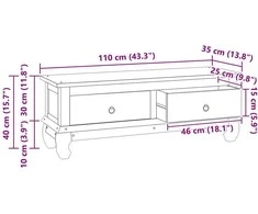 TV staliukas Televizoriaus stovas su stalčių Natūrali 110 x 35 x 40 cm