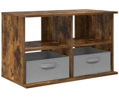 TV staliukas Televizoriaus stovas su stalčių Rūkyta ąžuolas 79 x 40 x 48 cm