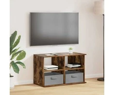 TV staliukas Televizoriaus stovas su stalčių Rūkyta ąžuolas 79 x 40 x 48 cm