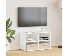 TV staliukas Televizoriaus stovas su stalčių Balta 79 x 40 x 48 cm