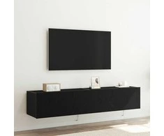 TV staliukas TV sieninė spintelė su LED 2 pcs Juodas ąžuolas 80 x 35 x 31 cm