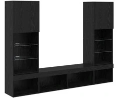 TV staliukas Televizorių sieniniai baldai su LED 5 pcs 40,5 x 30 x 102 cm