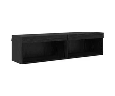 TV staliukas TV spintelių komplektas 2 pcs Juodas ąžuolas 60 x 30 x 30 cm