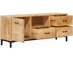 TV staliukas Televizorių stovai Ruda 110 x 30 x 46 cm Kietas mango medis