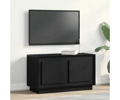 TV staliukas Televizoriaus spintelė juoda ąžuolo 80 x 35 x 45 cm