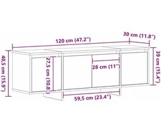 TV staliukas Televizoriaus spintelė 120 x 30 x 40,5 cm Juodas ąžuolas