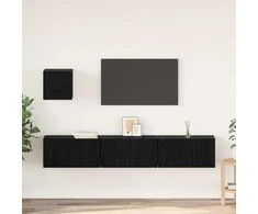 TV staliukas TV spintelių komplektas 4 pcs Juodas ąžuolas Apdirbta mediena