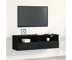 TV staliukas TV sieninė spintelė Juodas ąžuolas 100 x 30 x 30 cm