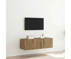 TV staliukas TV sieninė spintelė su LED Amatininkų ąžuolas 100 x 35 x 31 cm