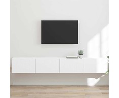 TV staliukas TV sieninė spintelė 2 vnt. Balta Apdirbta mediena