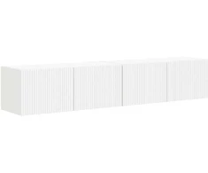 TV staliukas TV sieninė spintelė 2 pcs Balta 78,5 x 31 x 29,5 cm