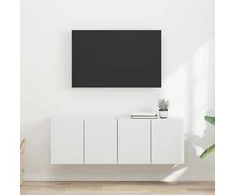 TV staliukas TV sieninė spintelė 2 pcs Balta 59,5 x 31 x 40 cm