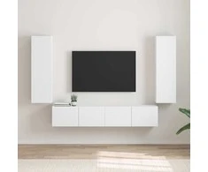 TV staliukas TV sieninė spintelė 2 pcs Balta 30 x 31 x 100 cm