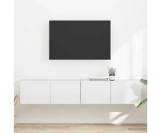 TV staliukas TV sieninė spintelė 2 pcs Blizgus baltas 78,5 x 31 x 29,5 cm