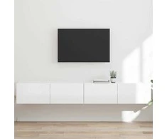 TV staliukas TV sieninė spintelė 2 pcs Blizgus baltas 98 x 31 x 29,5 cm