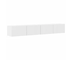 TV staliukas TV sieninė spintelė 2 pcs Blizgus baltas 98 x 31 x 29,5 cm