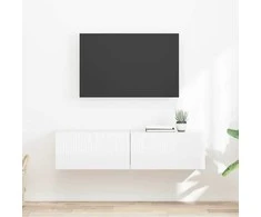 TV staliukas TV sieninė spintelė 2 pcs Blizgus baltas 60 x 31 x 29,5 cm