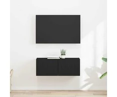 TV staliukas TV sieninė spintelė 2 pcs Juoda 39 x 31 x 29,5 cm