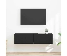 TV staliukas TV sieninė spintelė 2 pcs Juoda 60 x 31 x 29,5 cm