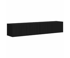 TV staliukas TV sieninė spintelė 2 pcs Juoda 78,5 x 31 x 29,5 cm