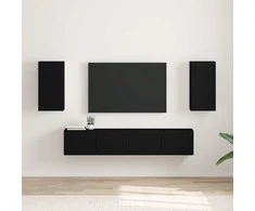 TV staliukas TV sieninė spintelė 2 pcs Juoda 30 x 31 x 60 cm