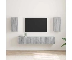 TV staliukas TV sieninė spintelė 2 pcs Pilkas Sonoma 30 x 31 x 60 cm