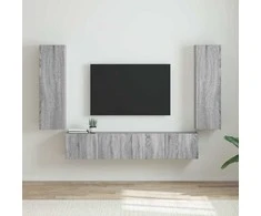 TV staliukas TV sieninė spintelė 2 pcs Pilkas Sonoma 30 x 31 x 100 cm