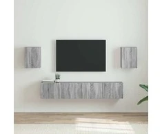 TV staliukas TV sieninė spintelė 2 pcs Pilkas Sonoma 30 x 31 x 40 cm