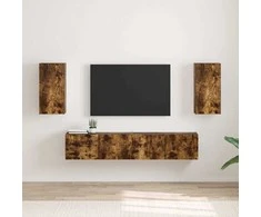 TV staliukas TV sieninė spintelė 2 pcs Rūkyta ąžuolas 30 x 31 x 60 cm