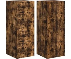 TV staliukas TV sieninė spintelė 2 pcs Rūkyta ąžuolas 30 x 31 x 80 cm