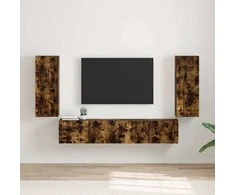TV staliukas TV sieninė spintelė 2 pcs Rūkyta ąžuolas 30 x 31 x 80 cm