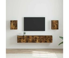 TV staliukas TV sieninė spintelė 2 pcs Rūkyta ąžuolas 30 x 31 x 40 cm