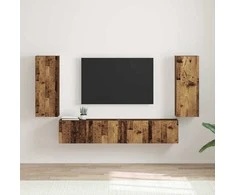 TV staliukas TV sieninė spintelė 2 pcs Senovinis medis 30 x 31 x 80 cm