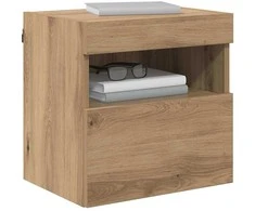 TV staliukas TV sieninė spintelė su LED Amatininkų ąžuolas 40 x 30 x 40 cm
