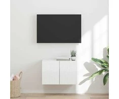 TV staliukas TV sieninė spintelė Aukštai blizganti balta 59,5 x 31 x 40 cm