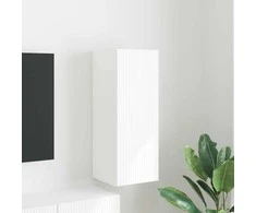 TV staliukas TV sieninė spintelė Balta 30 x 31 x 80 cm Apdirbta mediena