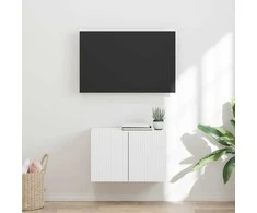 TV staliukas TV sieninė spintelė Balta 59,5 x 31 x 40 cm Apdirbta mediena