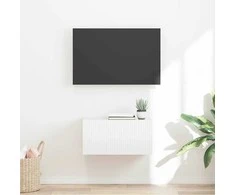 TV staliukas TV sieninė spintelė Blizgus baltas 60 x 31 x 29,5 cm