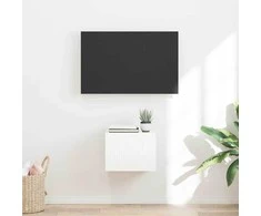 TV staliukas TV sieninė spintelė Blizgus baltas 39 x 31 x 29,5 cm