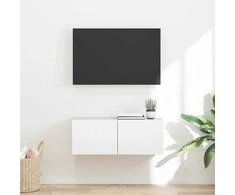 TV staliukas TV sieninė spintelė Blizgus baltas 78,5 x 31 x 29,5 cm