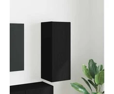 TV staliukas TV sieninė spintelė Juoda 30 x 31 x 80 cm Apdirbta mediena