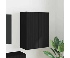 TV staliukas TV sieninė spintelė Juoda 59,5 x 31 x 80 cm Apdirbta mediena
